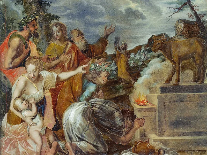 1666-Johann Peter Abesch - Danzare intorno al vitello d'oro
